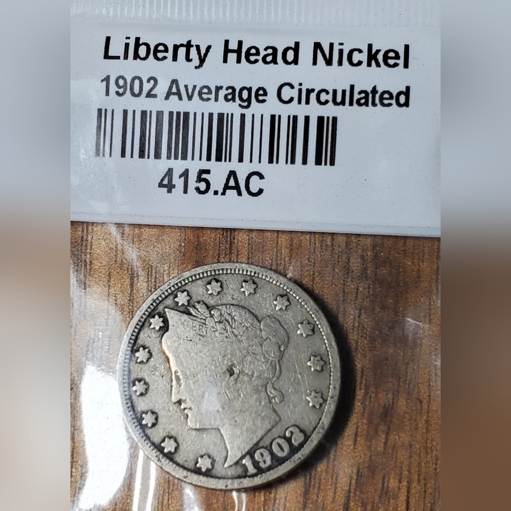1902 Liberty Head Nickel Average Circulated 1902P Liberty Head Copper-Nickel